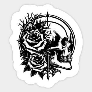 skull with arrow Sticker